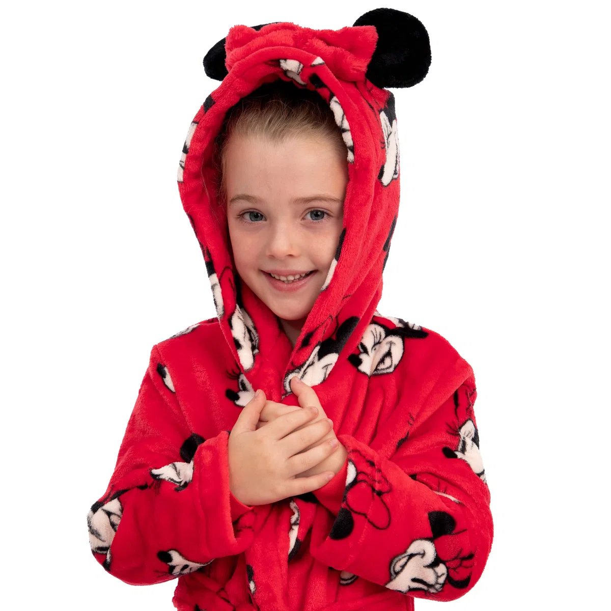 Disney Albornoz Niña Minnie Mouse, Bata Niña Con Orejas 3D, Batin Chica Polar