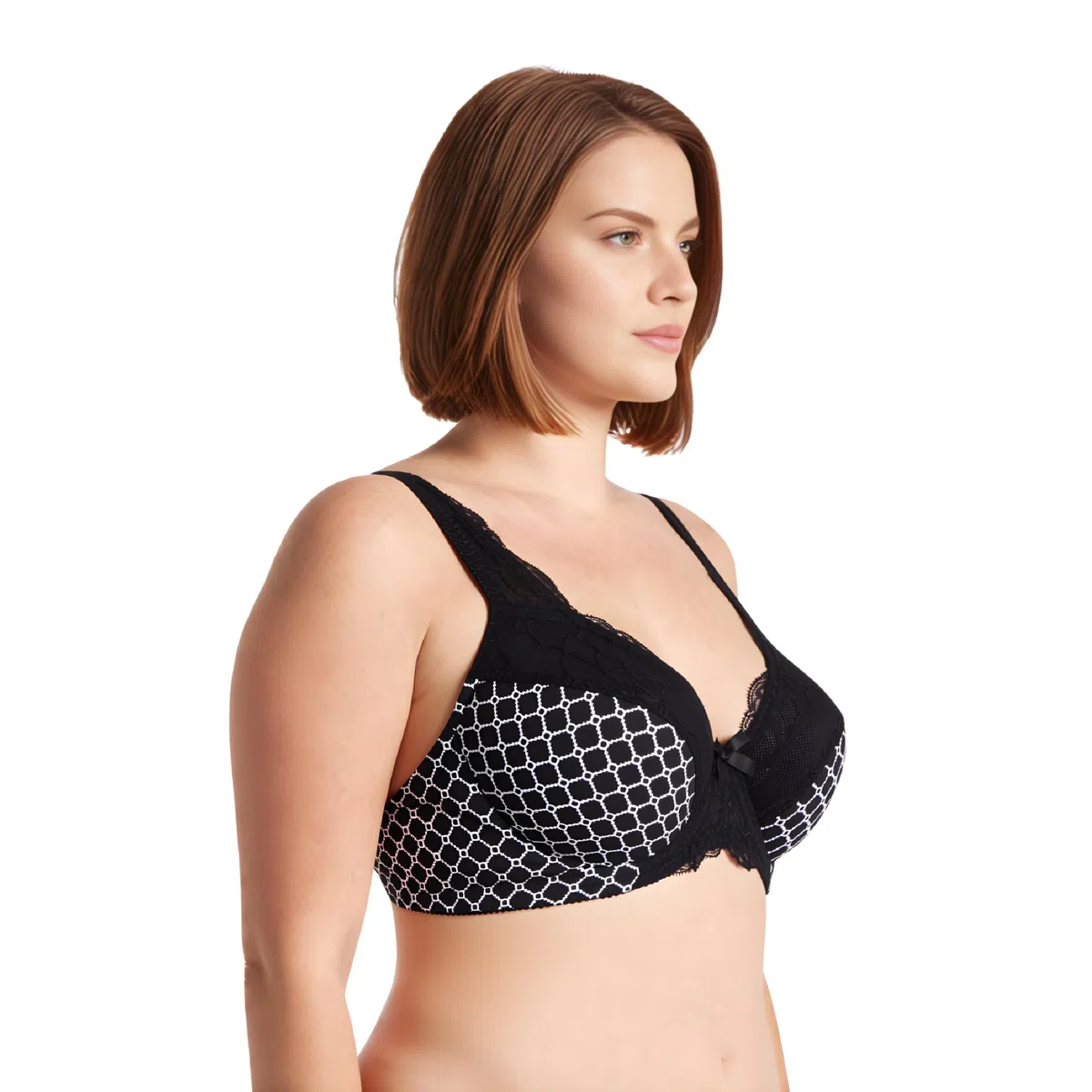 Curve Muse - Sujetador con Aros sin Forro Minimizer para Mujer con Bordado de Encaje-Paquete de 2