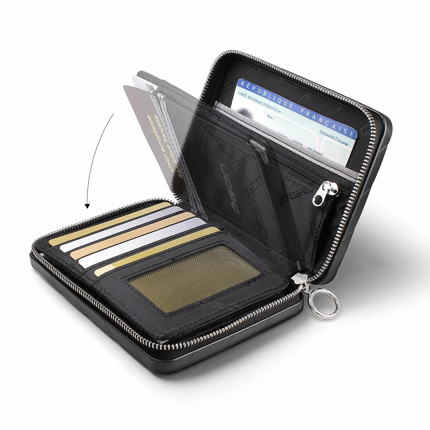 ÖGON -DESIGNS- Cartera de acompañante para Mujer, Aluminio con Efecto Acolchado, protección RFID contra fraude y desmagnetización, Modelo Lady Case Helsinki Large, tamaño Pasaporte