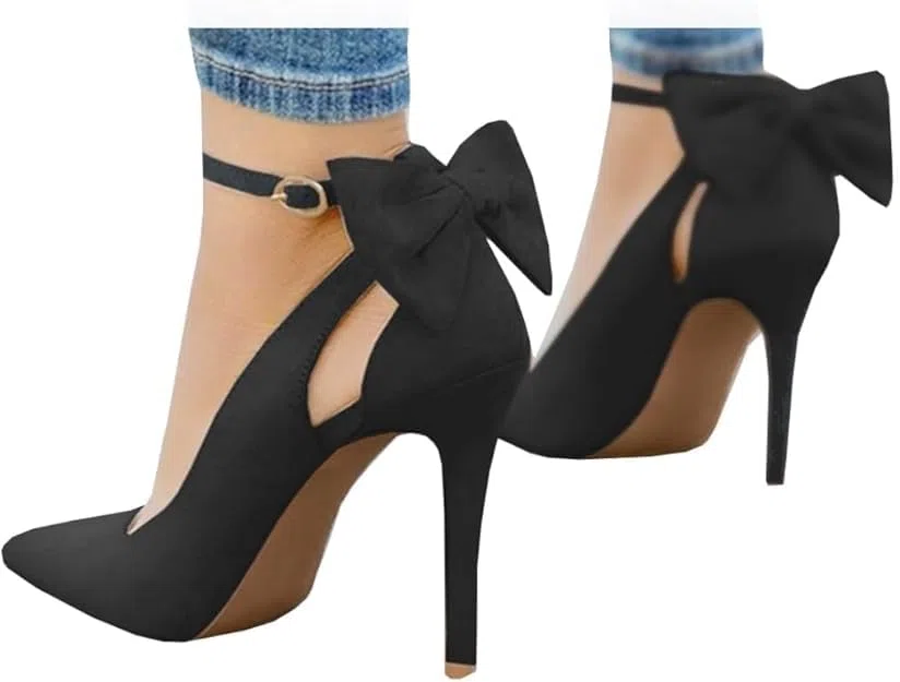 Mujeres Puntiagudos Altos Tacones Altos Tacones Tacones Delgados Damas Sexy Bombas para Damas Hebilla Correa Femenina Moda Bowknot Zapatos 37-40EU