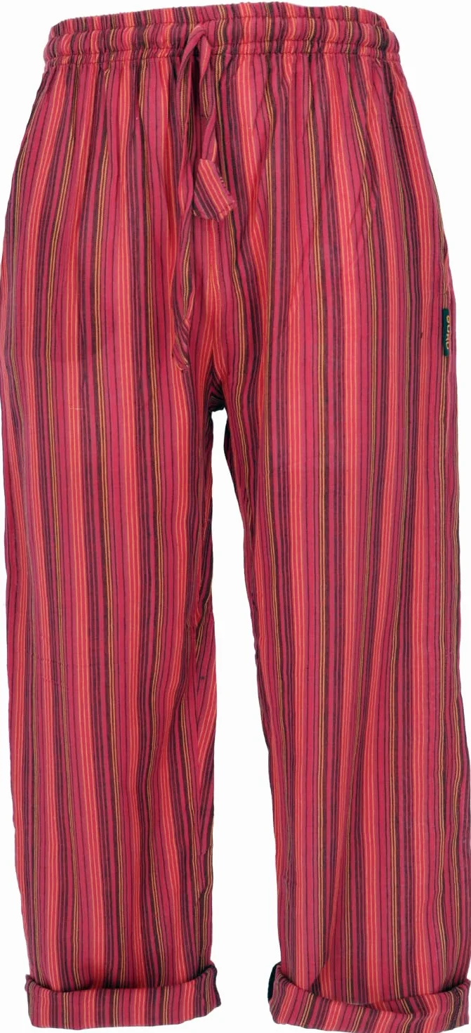 GURU-SHOP, Pantalones de Yoga, Pantalones Goa, Rojo, Algodón, Tamaño:XL (52), Pantalones de Hombre