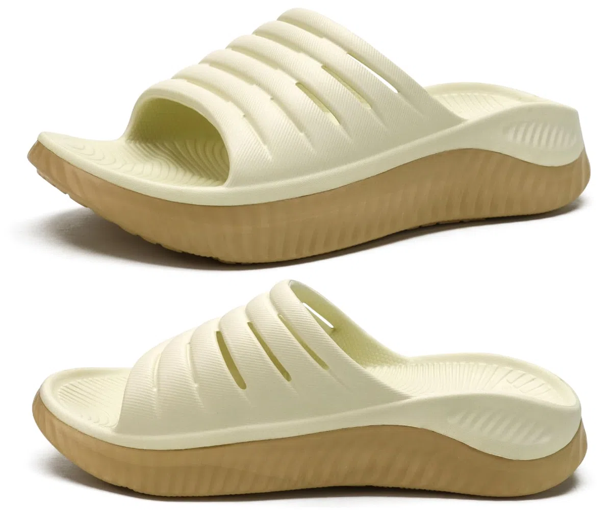 KuaiLu Sandalias de recuperación para mujer con cómodo soporte para fascitis plantar, ortopédicas con puntera abierta, cojín grueso que reduce el estrés en los pies, articulaciones y espalda después
