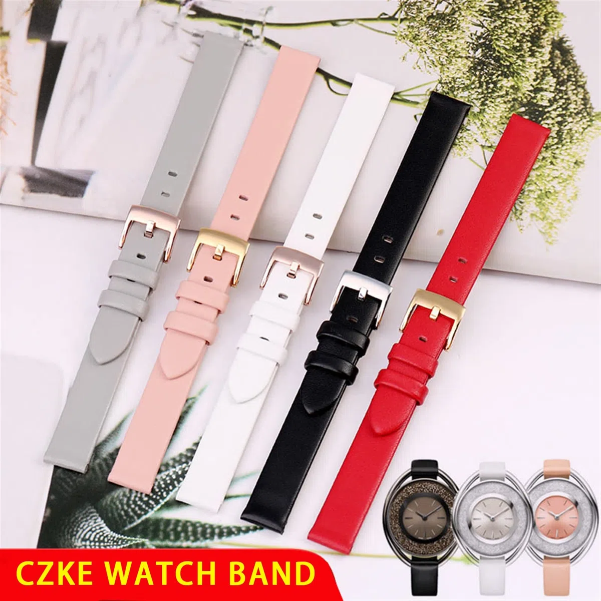 Correa de Cuero Genuina para Swarovski 5158517/5158544/5158972 Watchaccesorios Pulsera de Moda de 12 mm Watry Watch Femenina