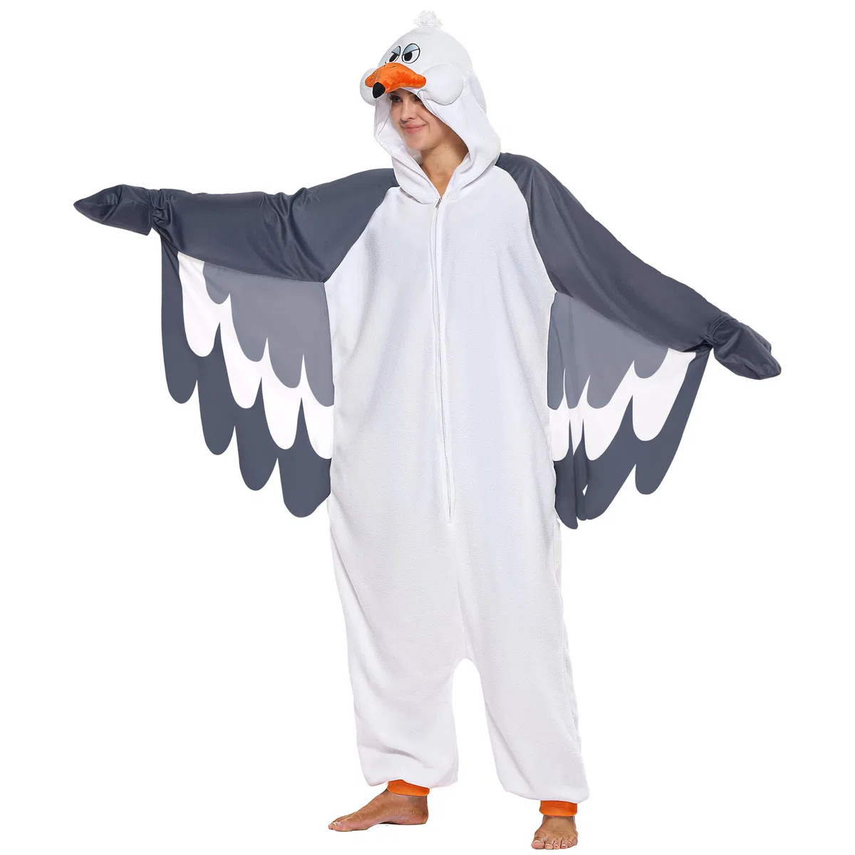 SPOOKTACULAR CREACIONES Mono de pijama con capucha de gaviota de Halloween para adultos