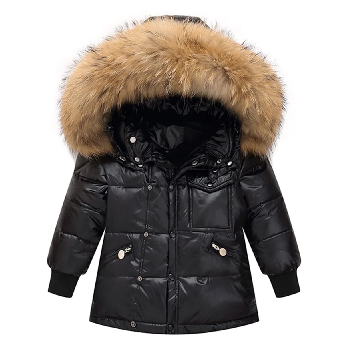Niñas Niños Trajes de Nieve Abrigos de Esquiar Chaqueta de Plumas con Capucha + Pantalones de Nieve 2 Piezas Conjunto de Esquí Ropa Invierno Impermeable por Bebe Niño Niña 3-5 años Negro