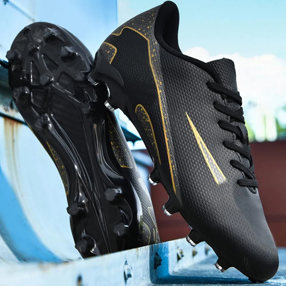 Zapatillas de Fútbol Mujer Spike Aire Libre Atletismo Entrenamiento Botas Profesionales Calzado de Fútbol Tacos de fútbol Deportivas Unisex Negro 42 EU