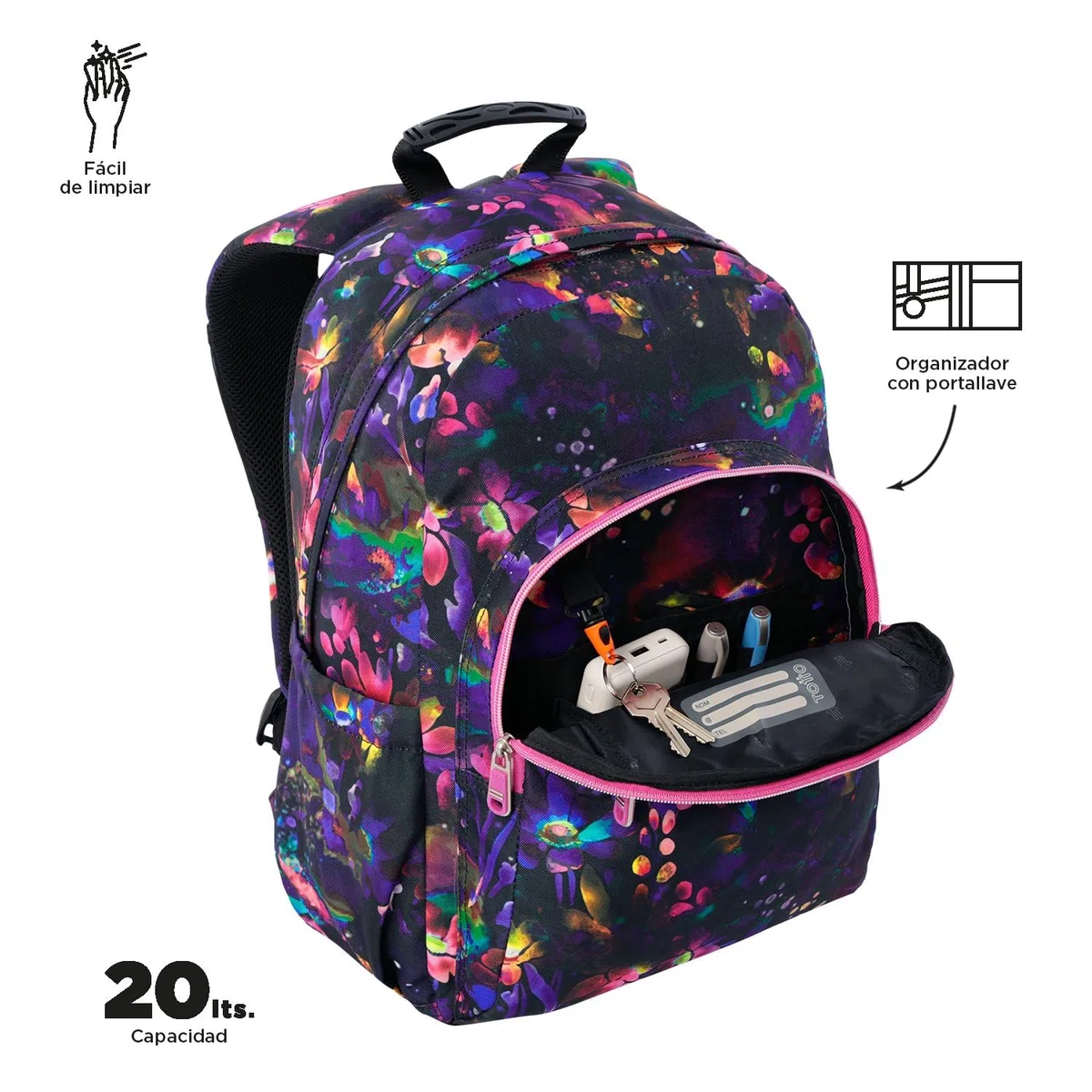 TOTTO Acuareles Mochila Unisex niños (Pack de 1)