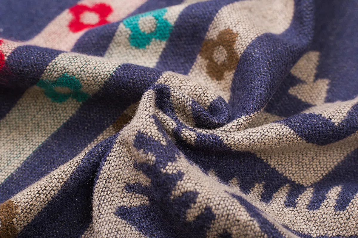 Urban GoCo Mujer Poncho Cárdigan de Punto Capa Gran Tamaño Estampado Étnico Chal Bufanda Manta con Borlas