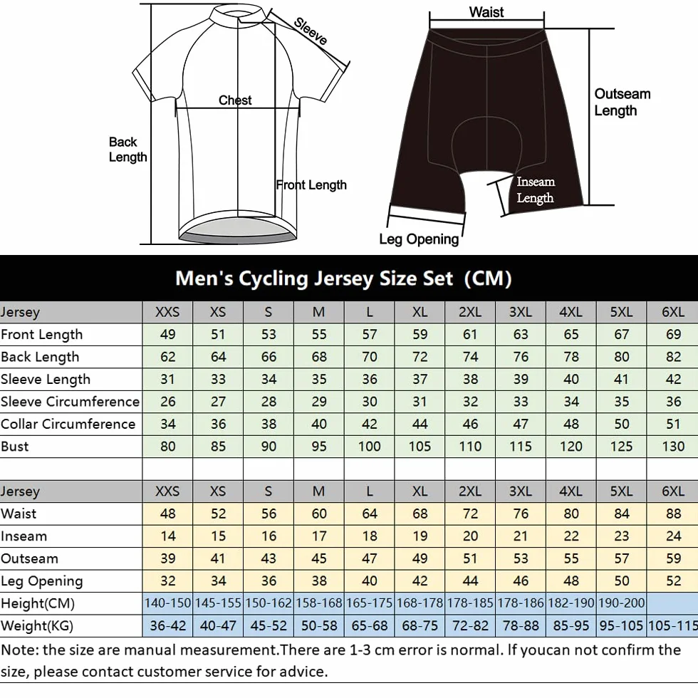 Traje de Ciclismo Hombre,Maillot de Ciclismo de montaña Transpirable y de Secado rápido con pantalón Corto Acolchado de Gel 3D para Verano