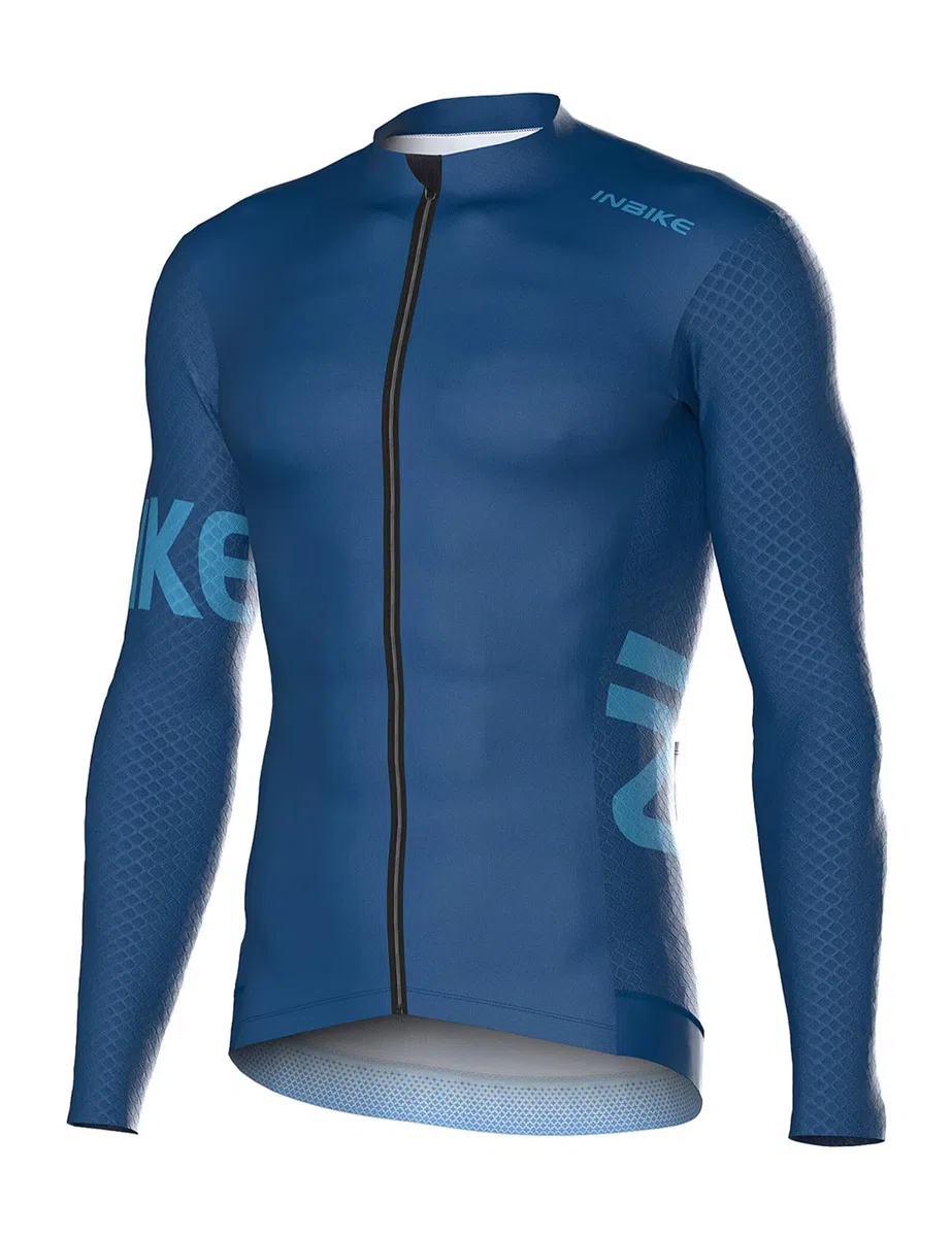 INBIKE Maillot de Ciclismo Manga Larga para Hombre Transpirable y Ligera con Tejido Antideslizante de 4.5 cm para Andar en Bicicleta Senderismo y Fitness MZLS