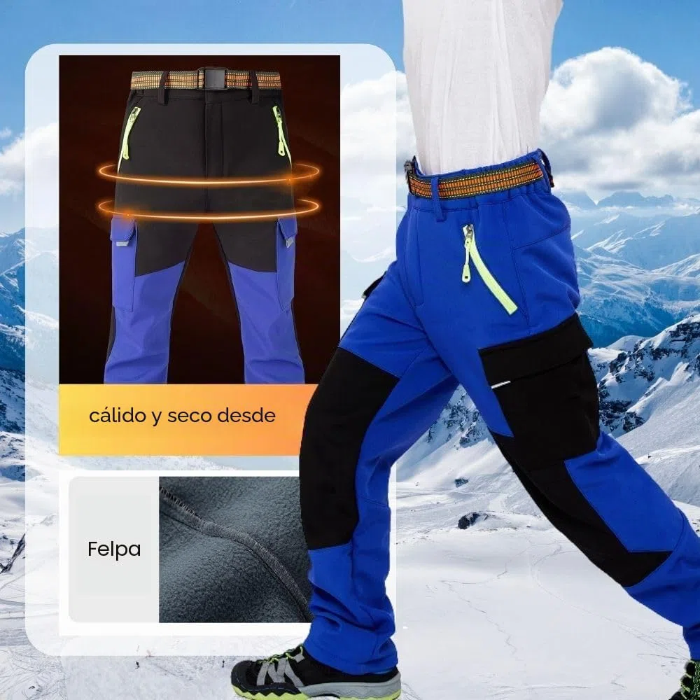Pantalones térmicos impermeables para niños y niñas, pantalones de nieve, pantalones de invierno al aire libre, pantalones cargo forrados, pantalones de esquí para niños