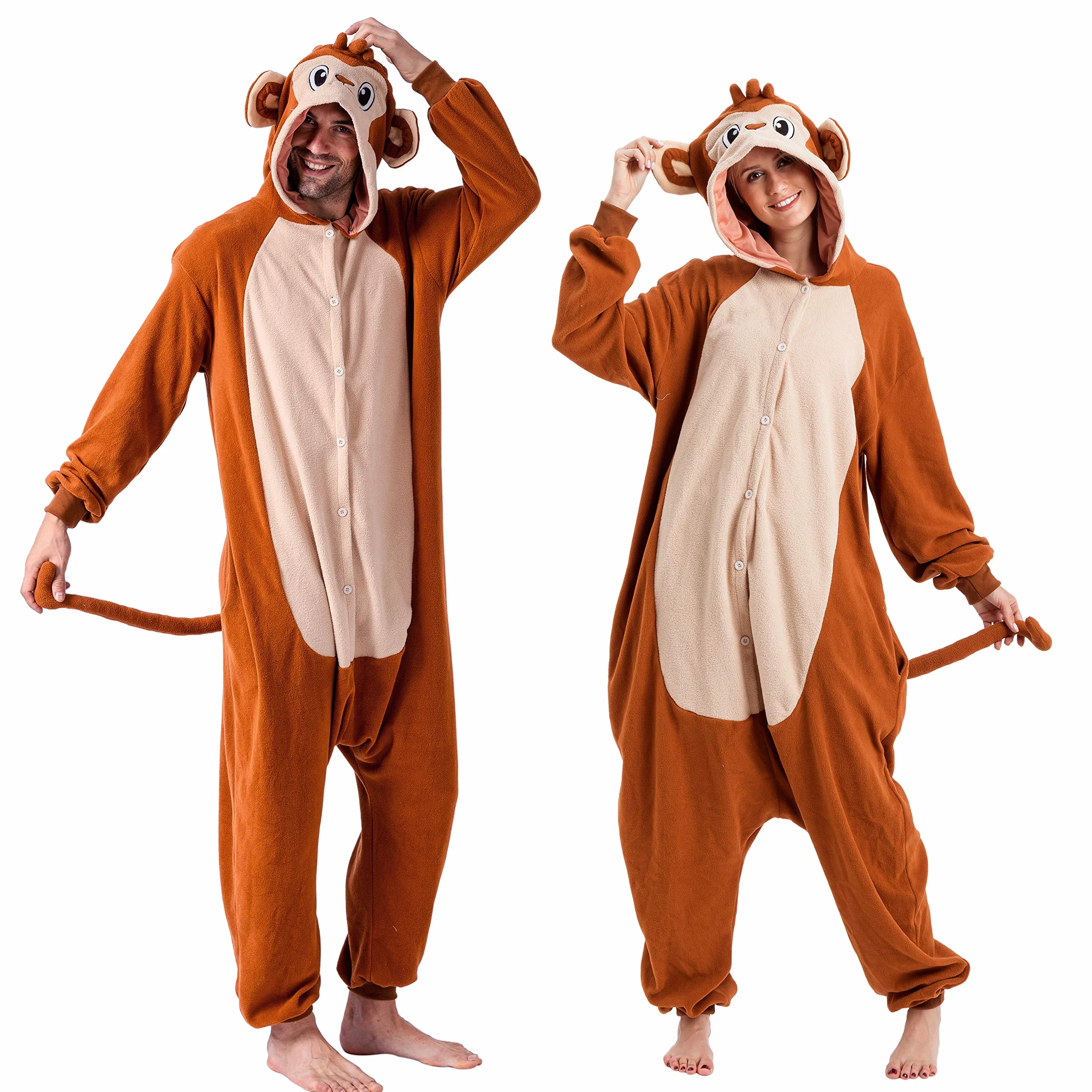 Spooktacular Creations Pijama unisex de felpa para adultos, disfraz de mono de una pieza