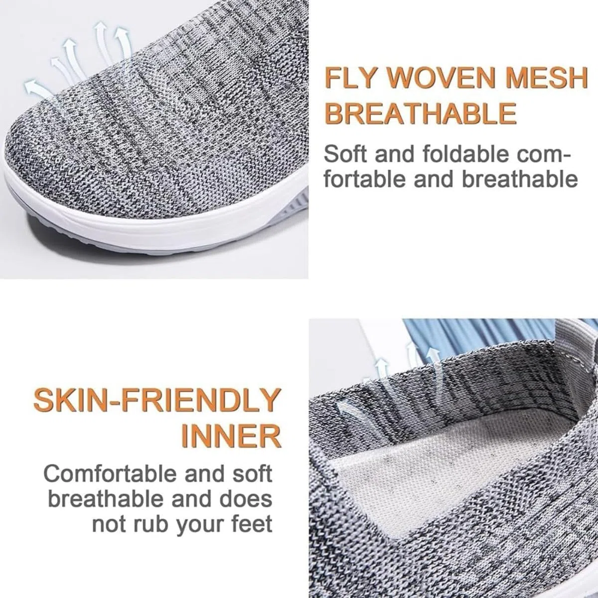 Tenis ortopédicos para mujer, cómodos zapatos de plataforma con parte inferior basculante, zapatos para caminar, con cojín de aire, zapatos para caminar, soporte de arco, tenis ligeros de cuña de