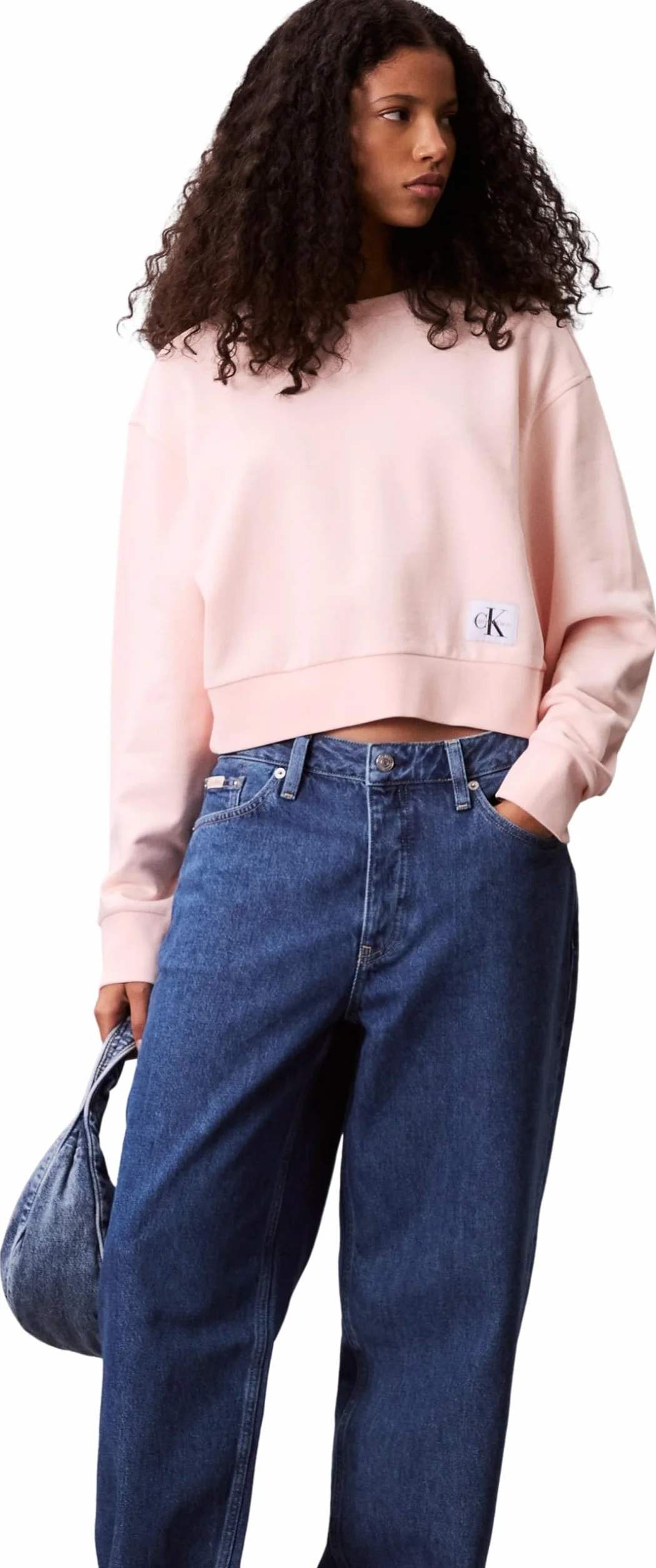 Calvin Klein Sudadera Mujer Badge Logo Cropped