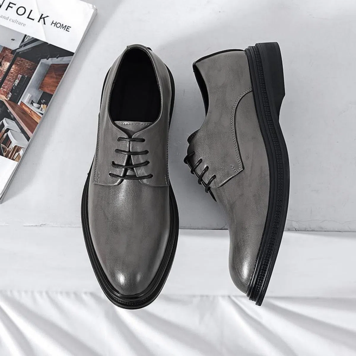 Hixingo Zapatos de Vestir Hombre Sin Cordones, 38-44 EU Zapatos de Cuero Modernos Zapatillas Vestir Hombre Verano Antideslizante Suela de Goma para Negocios, Bodas