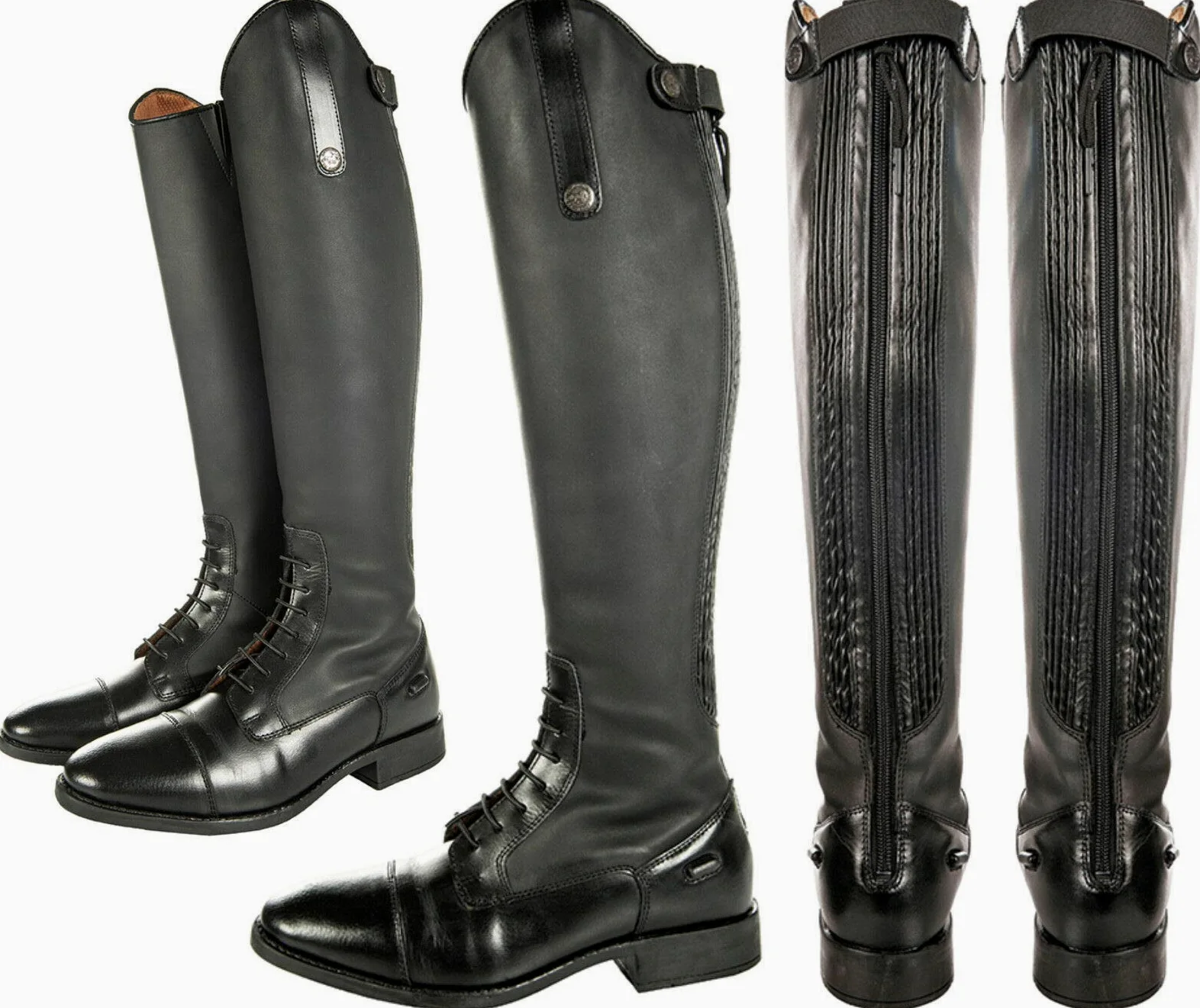HKM Unisex Sevilla larga longi/estr anch Botas de montar Negro 45