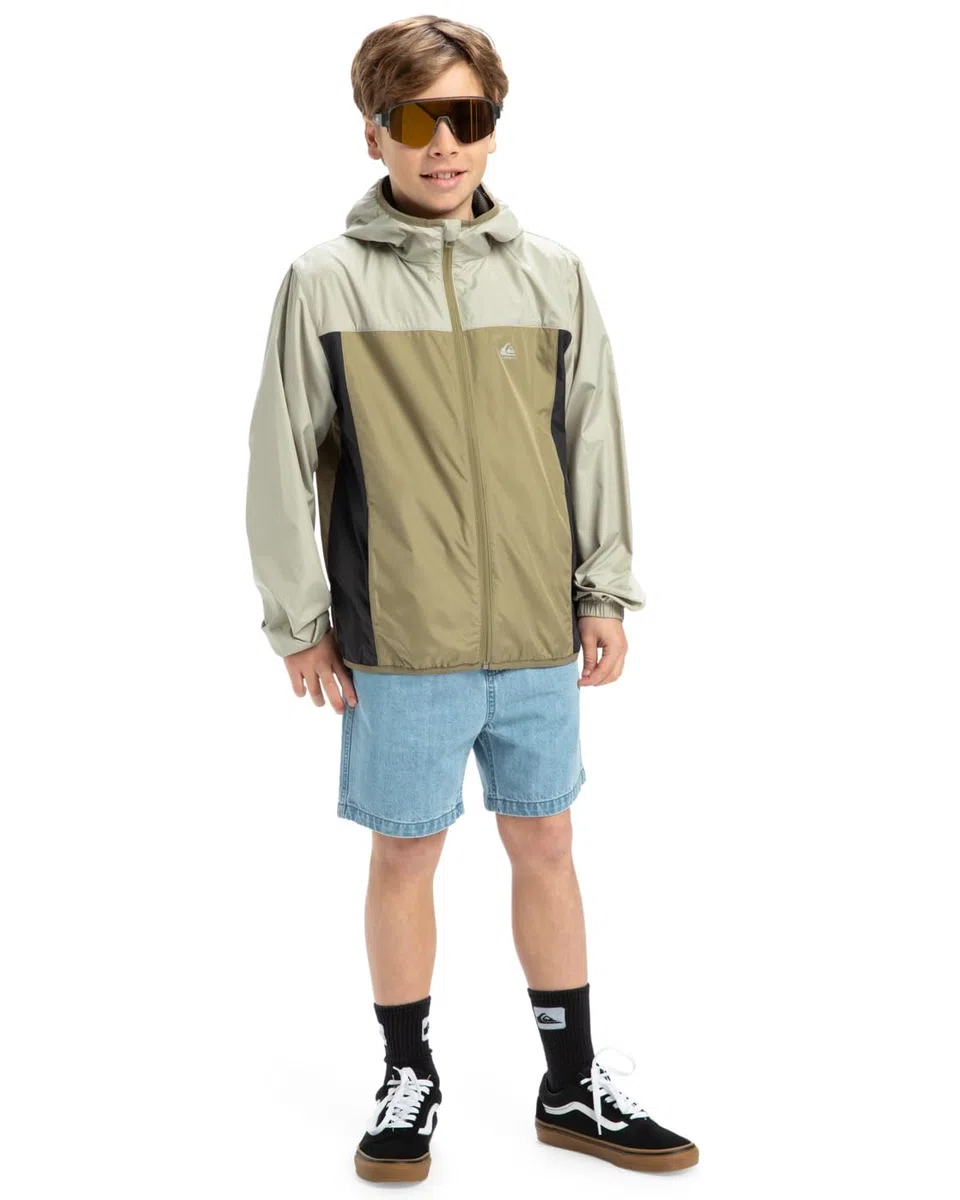 Quiksilver Overcast - Chaqueta Corta-Viento con Capucha para Chicos 8-16