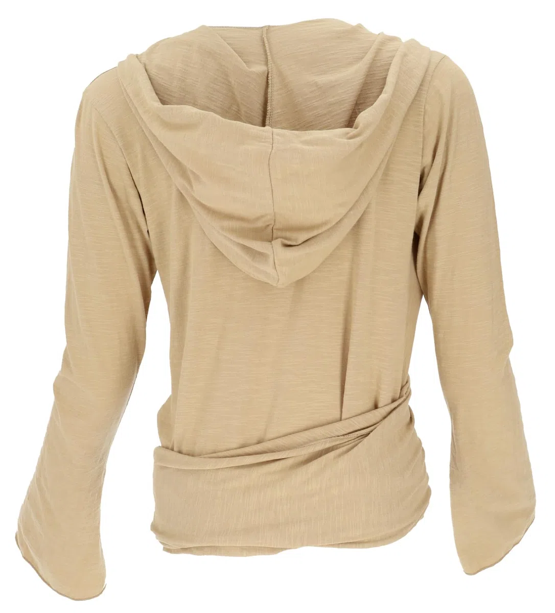 GURU SHOP Camiseta envolvente, camiseta de yoga, camiseta de manga larga con mangas de trompeta, para mujer, algodón, jersey, manga larga y sudaderas alternativa