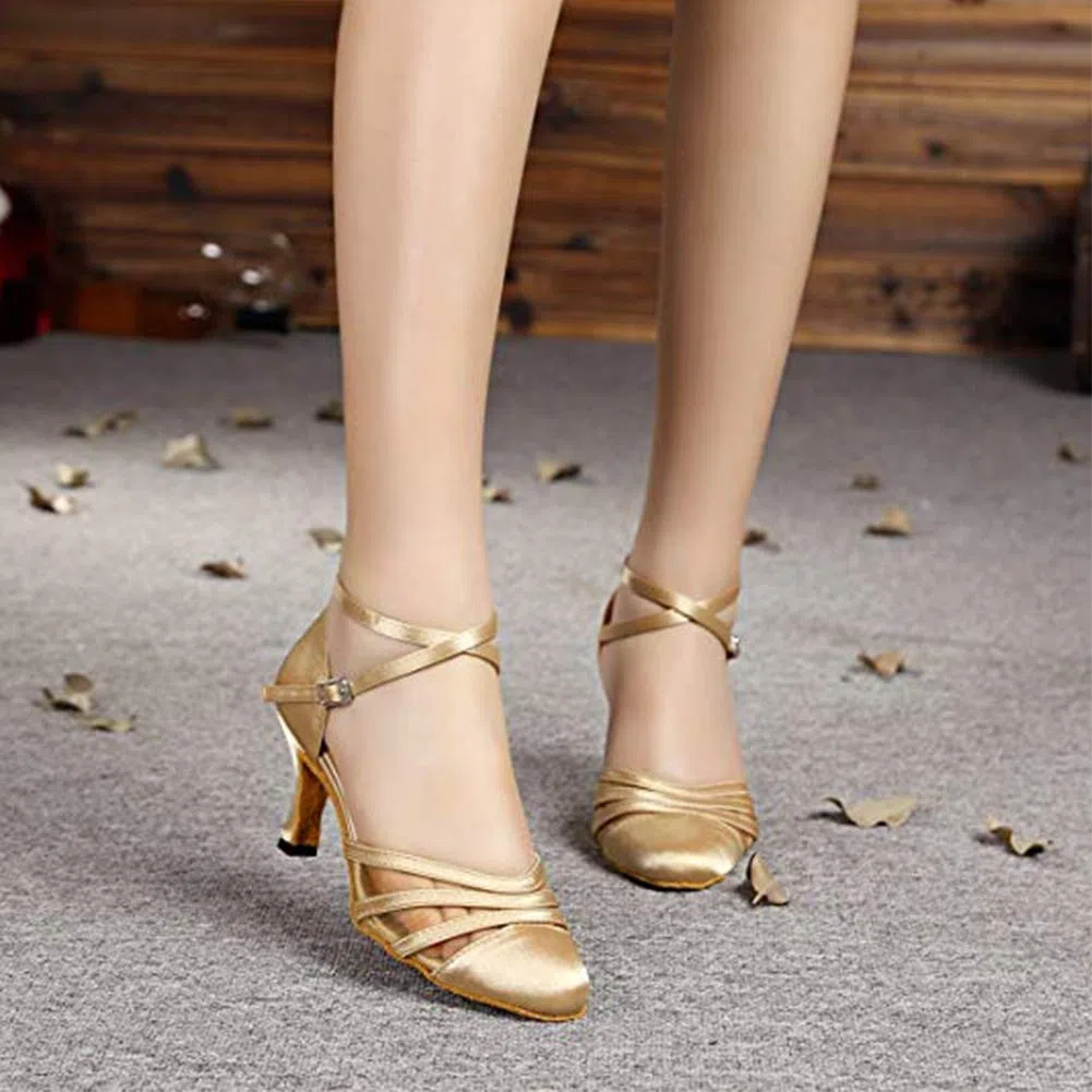 HROYL Zapatos de Baile Latino para Mujer Tacon Alto Zapatos de Tango Salsa Samba Vals Baile de Salón,516/117/189