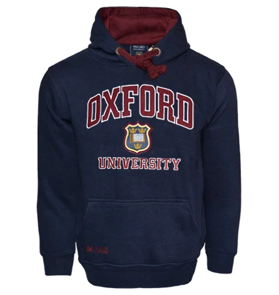 Oxford University OU129 Sudadera con capucha unisex con licencia azul marino