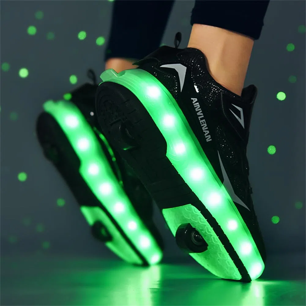 Mateju Zapatos con Ruedas para Niños y Niñas, Patines, Zapatillas Deportivas al Aire Libre Retráctil, Zapatillas de Skateboarding Niña Niño 30-42 EU