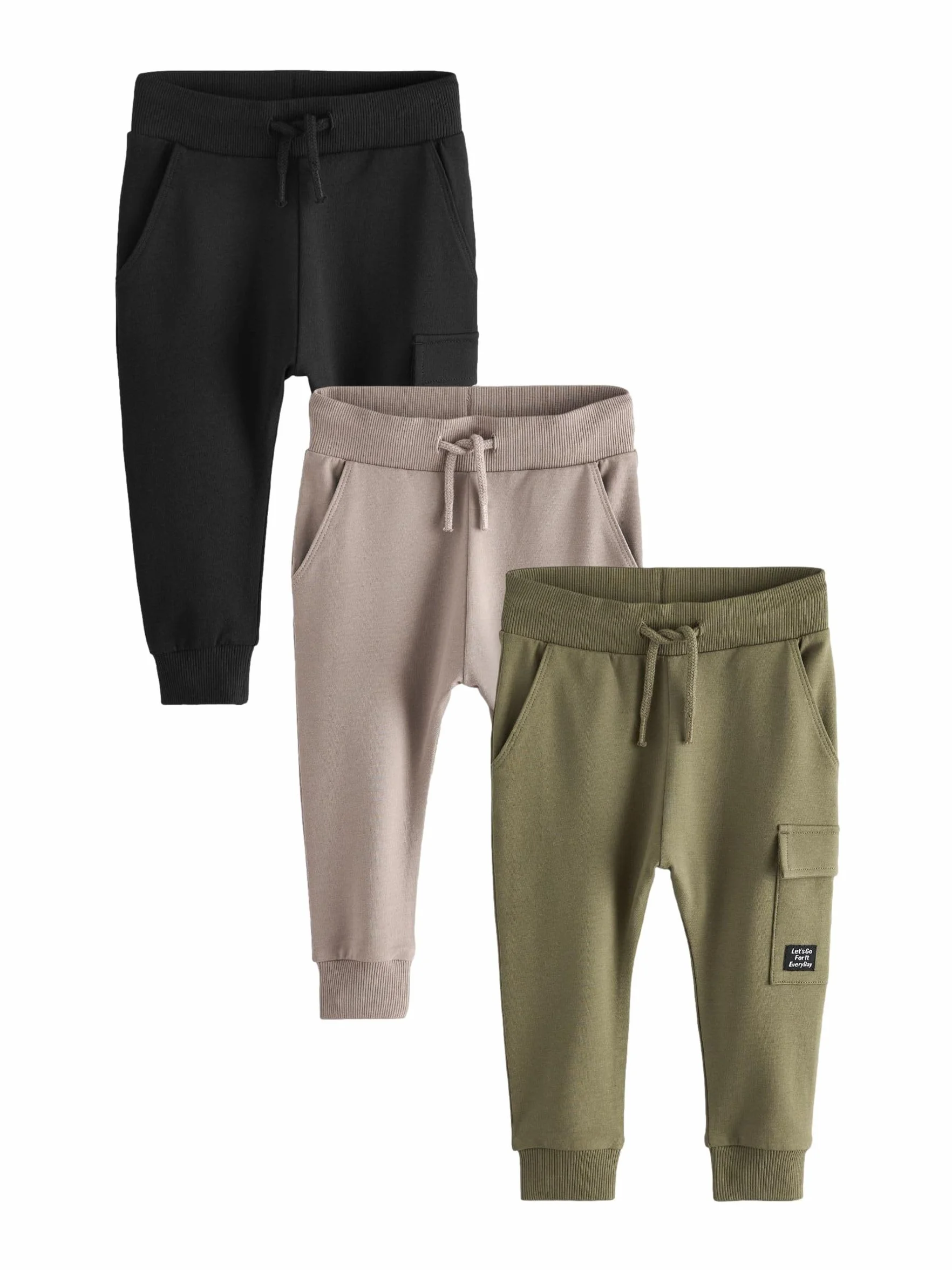 NEXT Niños Pack de 3 Pantalones de chándal utilitarios de Corte superpitillo