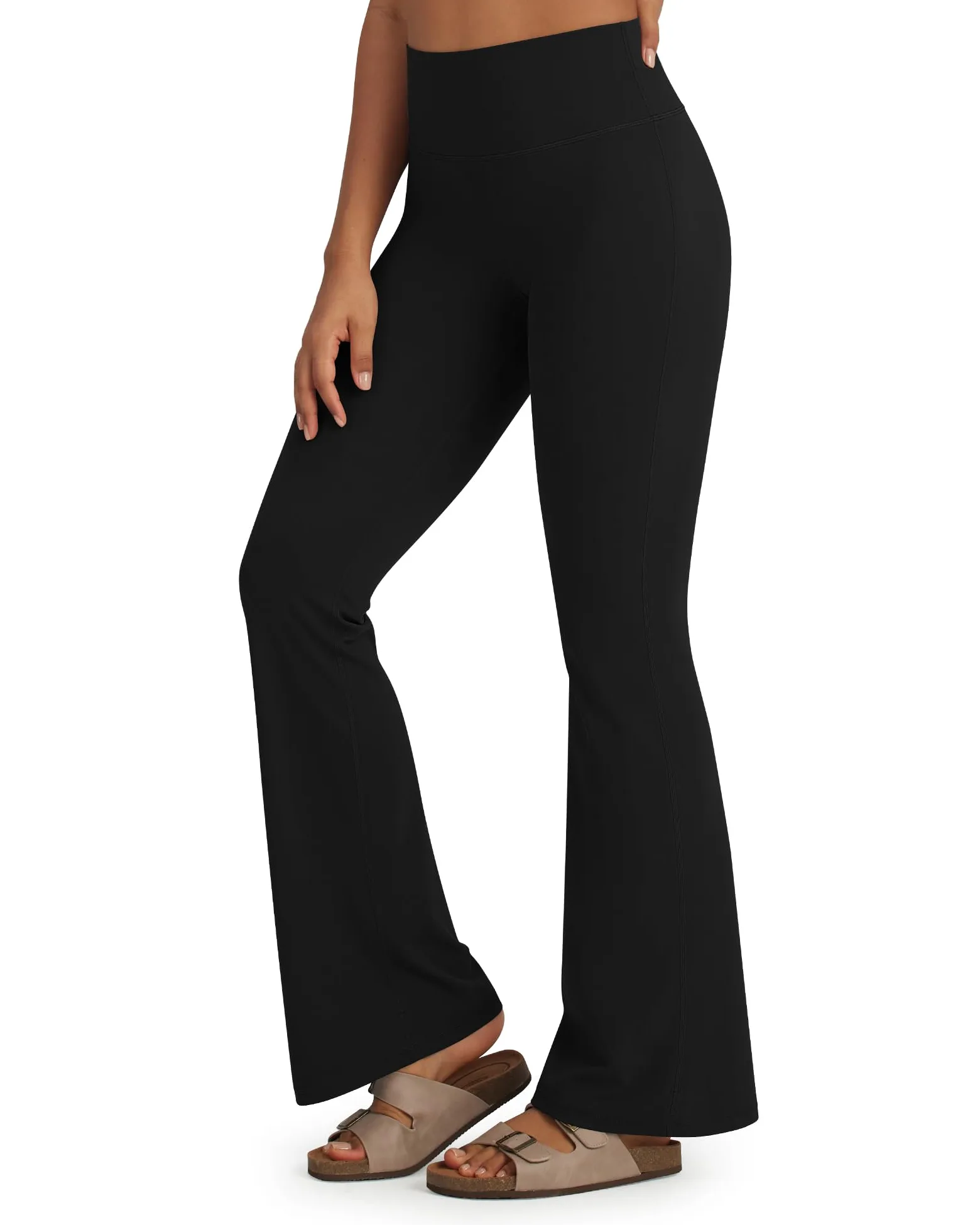Promover Pantalones de Yoga para Mujer Pantalones Deportivos de Trabajo de Cintura Alta Bootcut con Bolsillos Bootleg Control de Barriga para Entrenamiento y Casual Jazz