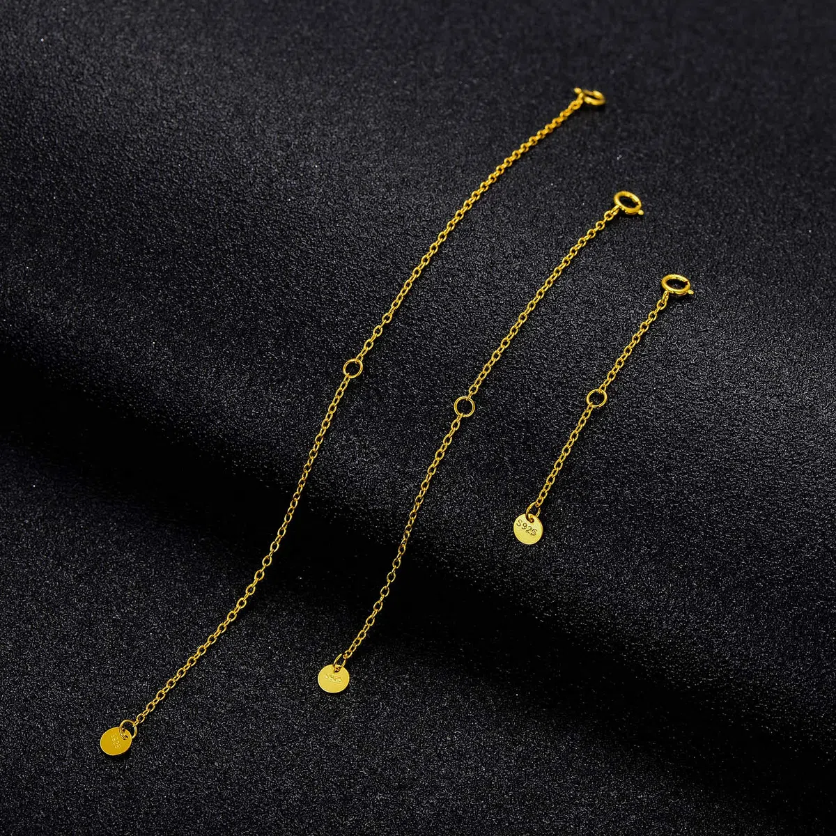 LONAGO 3 extensores de collar de plata de ley 925 para hacer joyas
