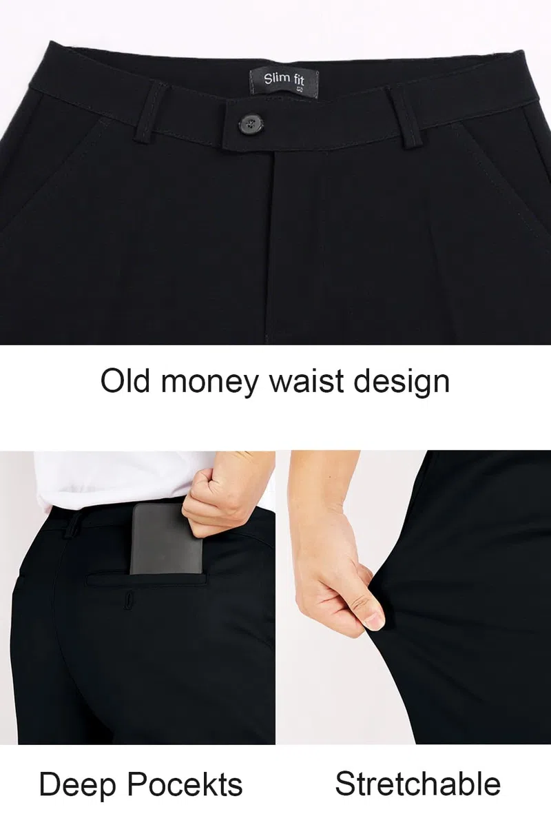 GINGTTO Pantalones Chinos Hombre Elásticos Slim fit Pantalón de Vestir Ajustados para Hombres