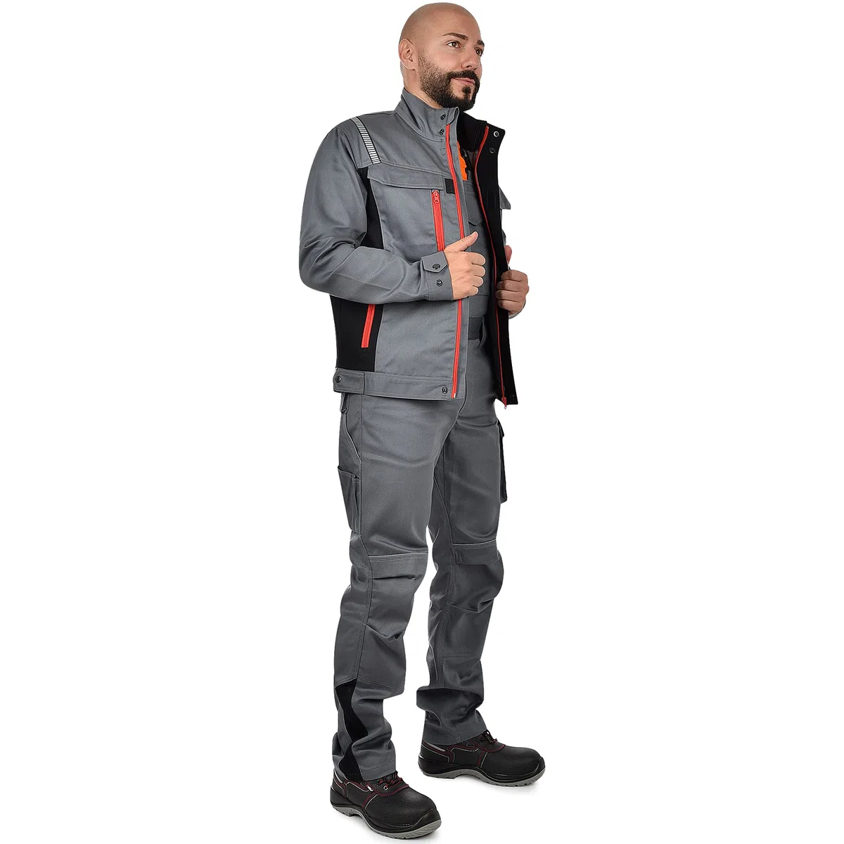 BWOLF RAPTOR 100% Algodón Chaqueta de Trabajo Hombre Gris/Azul Chaquetas de Trabajo de Algodón para Hombre