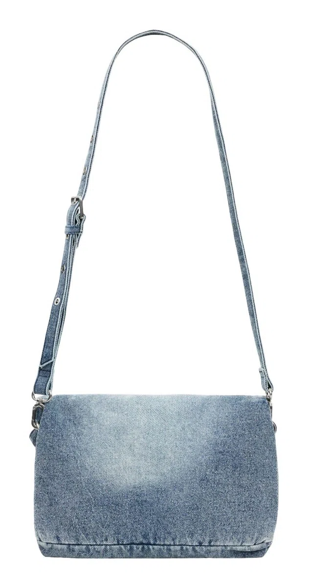 Desigual bolso bandolera bolso de hombro Half Logo Venecia 4.0 Crossbody Bag Denim Raw gris azulado