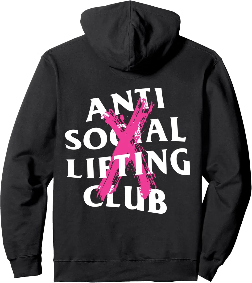 Club de levantamiento antisocial: rosa cancelado (delantero + trasero) Sudadera con Capucha