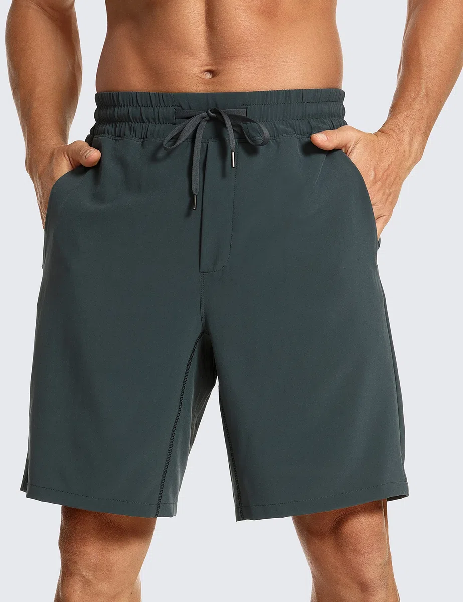 CRZ YOGA Pantalones Cortos de Running para Hombre con Forro - 23cm Melanita XL