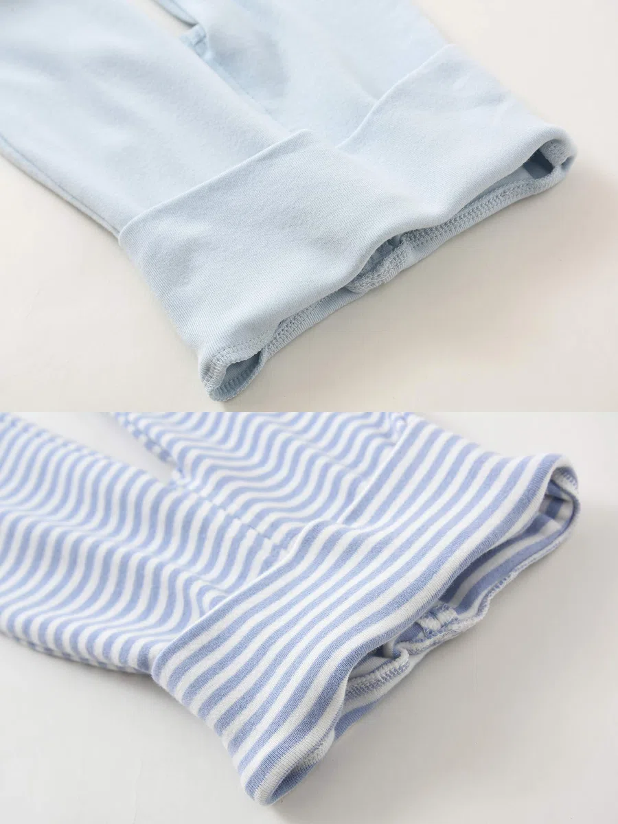 BINIDUCKLING Pantalones de bebé de cintura alta con pie para niños y niñas, de algodón, pantalones de bombeo con pie, 3 unidades