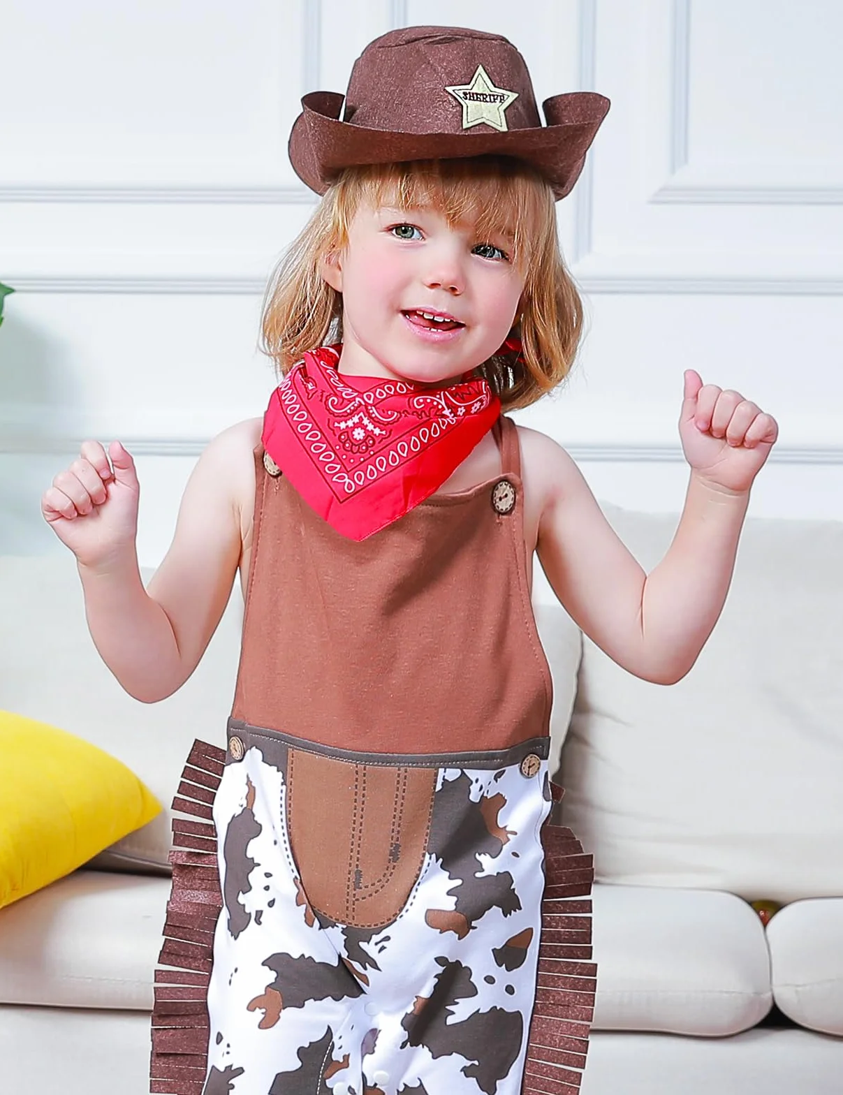 MOMBEBE COSLAN Disfraz de Vaquero para Bebé Traje de Carnaval de Halloween para Niños 3 Meses-3 Años