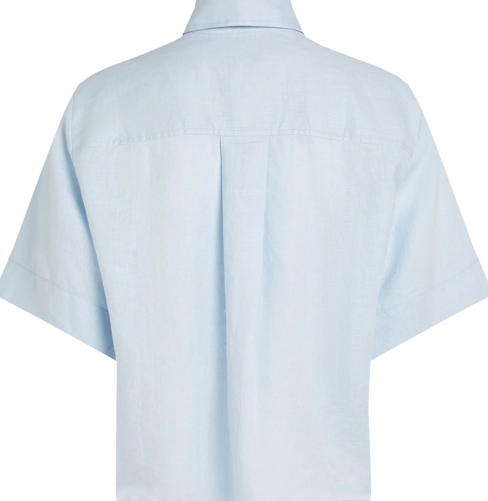 Tommy Hilfiger Camisa Mujer Linen Relaxed de Manga Corta