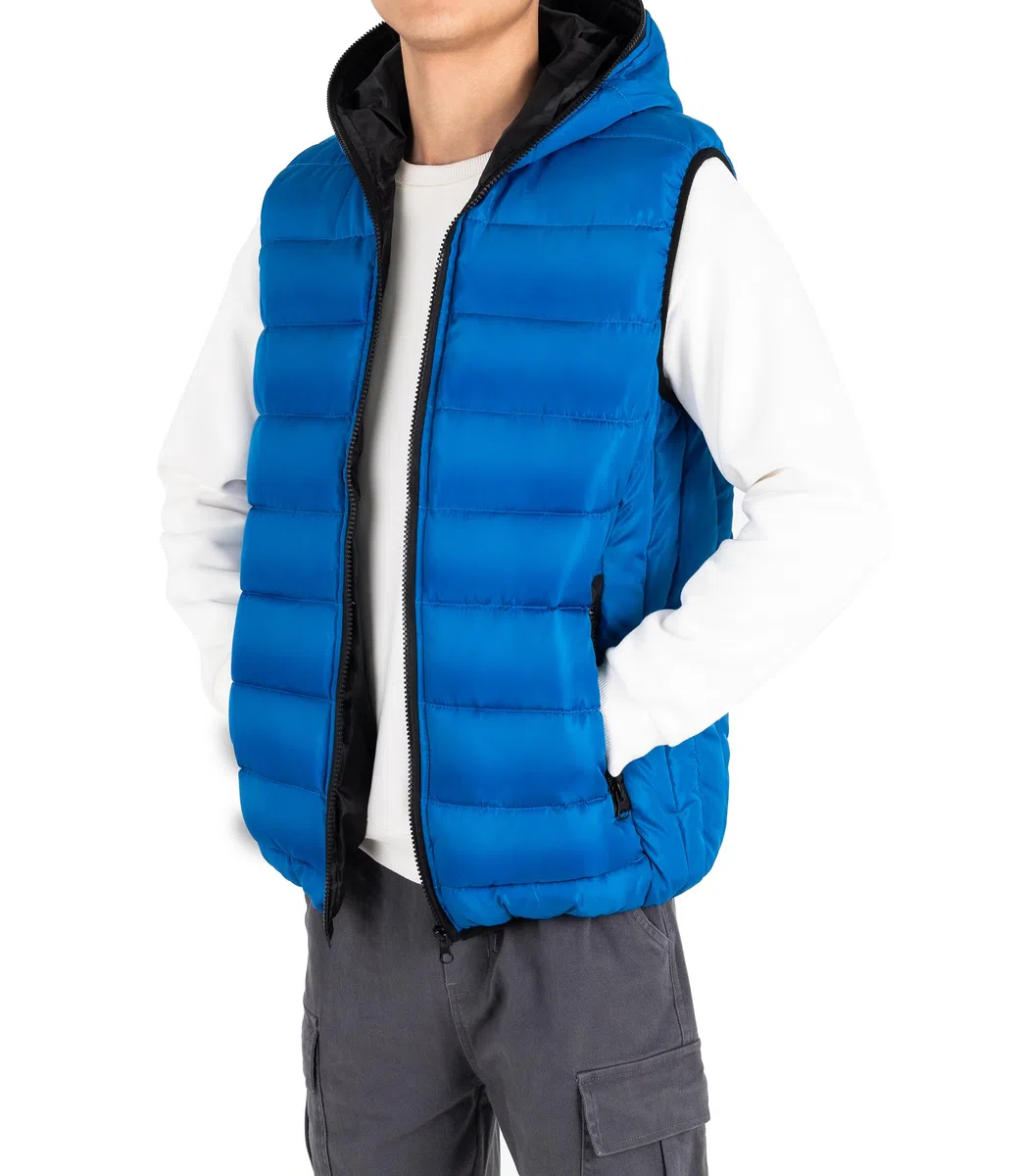 Chaleco Acolchado para Niños Invierno Cálido Niño Sin Mangas Chaqueta con Capucha