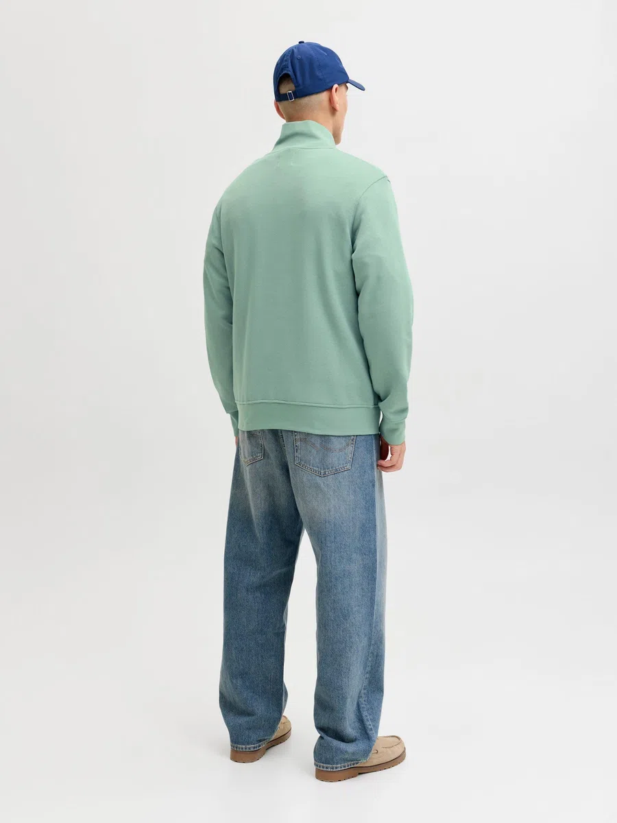JACK & JONES JJESOHO Sweat Quarter Zip HN Noos Hombre Sudadera Verde