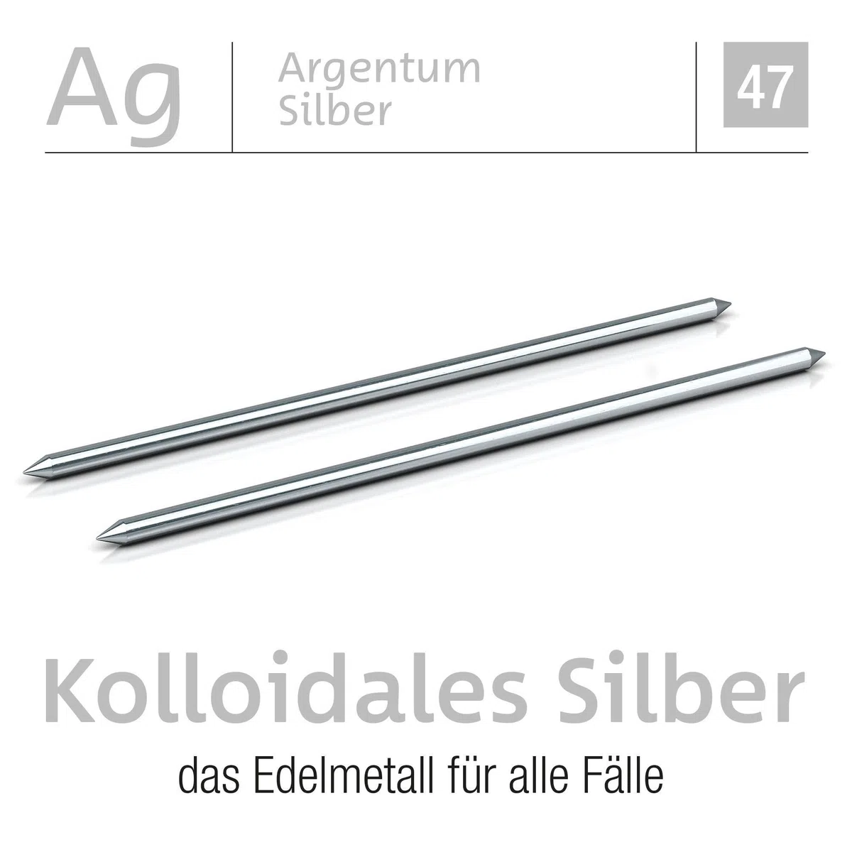 Electrodos plateados (2 x 80 mm, para Colloidmaster CM1000 (Ag 2 x 80)