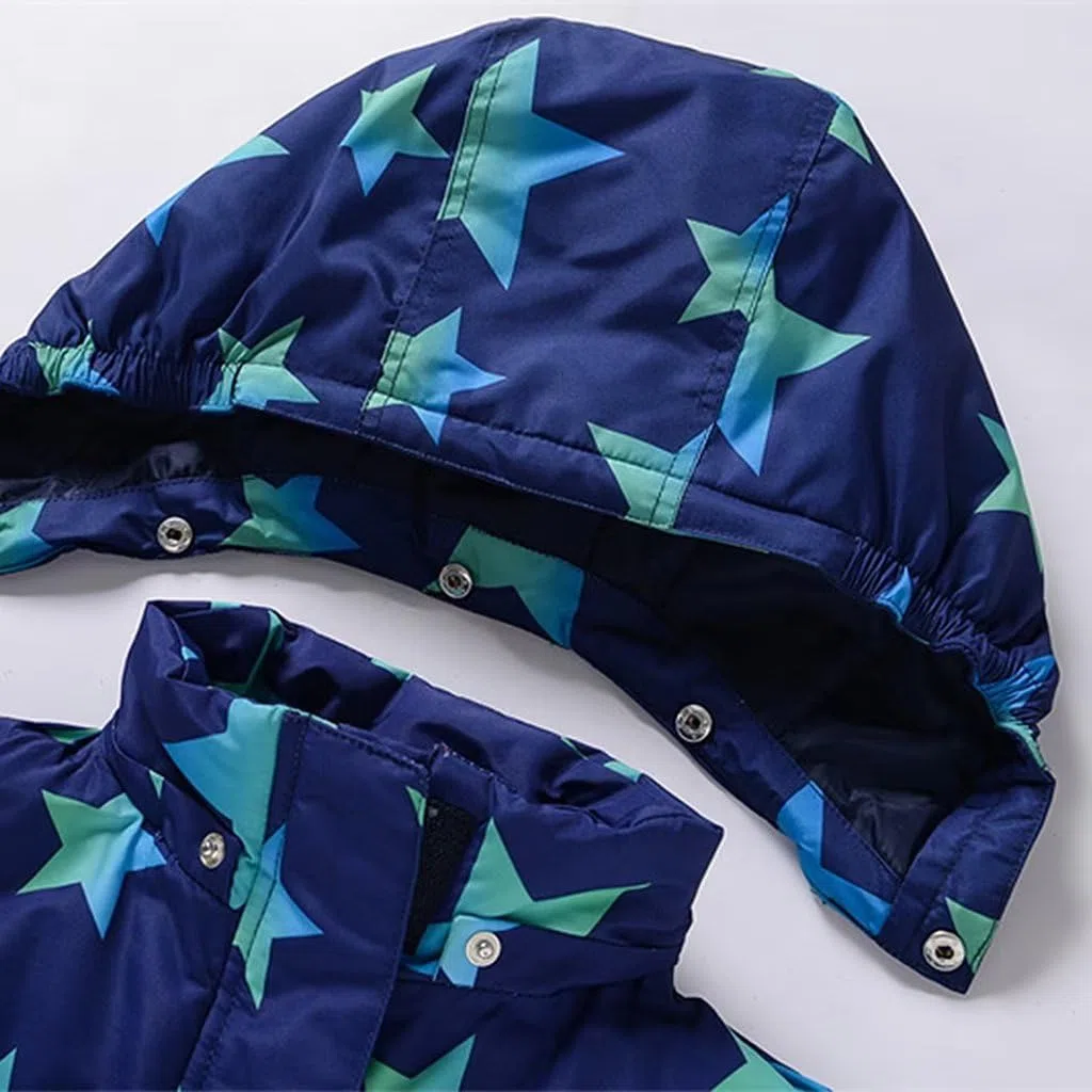 linboo Unisex Niños Traje de Nieve de una pieza/Mono de Esquí con Capucha Impermeable Mono de Nieve Grueso Cálido Exterior Trajes de Esquí Snowboard para Niños Niñas