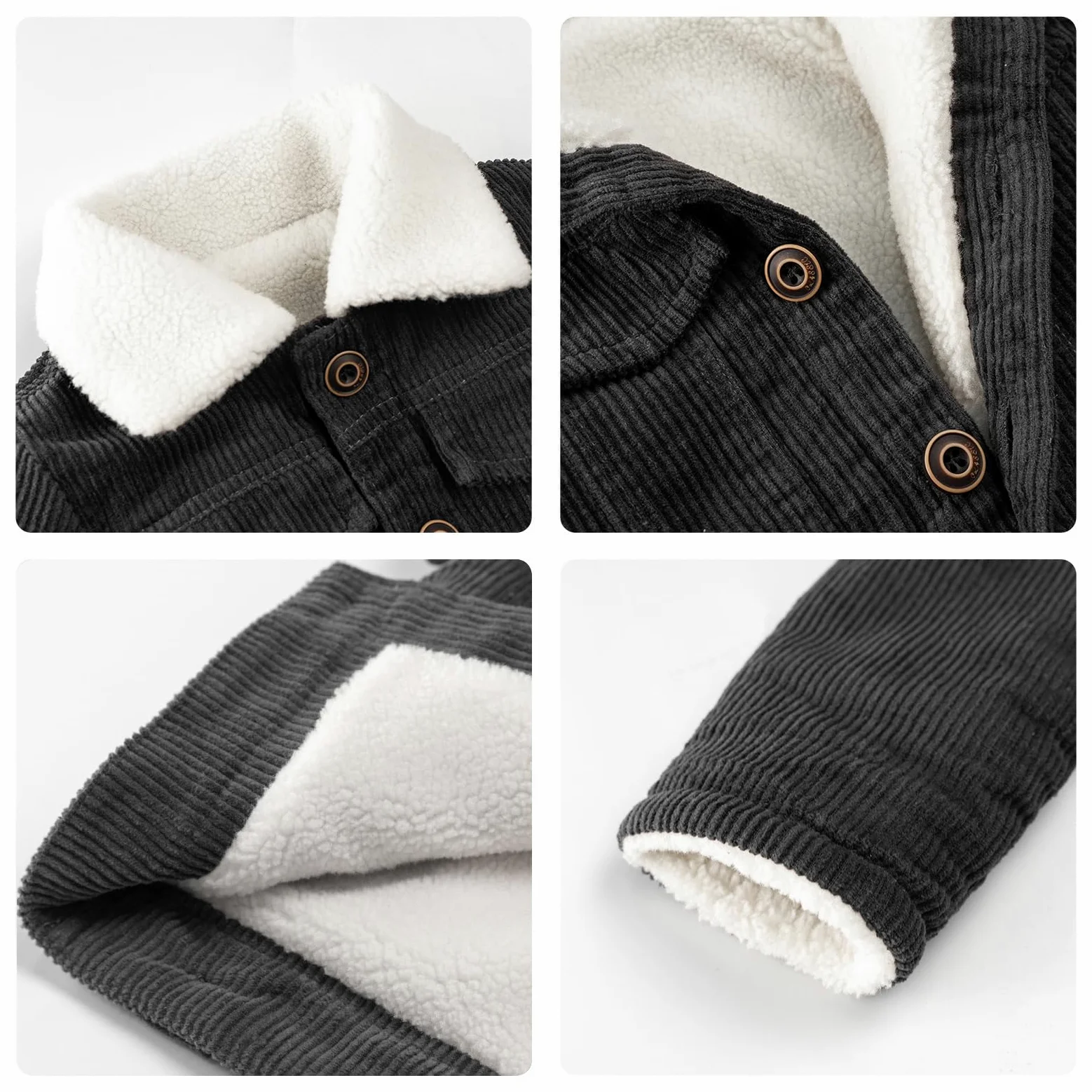 Volunboy Bebé Niños Pana Chaqueta de Forro Polar, Niñas Otoño Invierno Ropa Sherpa Abrigo
