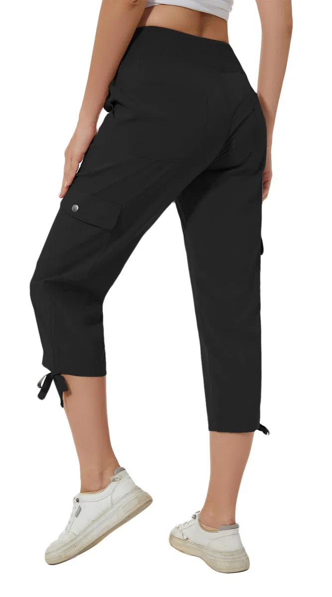 Huayuzh Pantalones cargo capri para mujer, pantalones de senderismo, pantalones 3/4, pantalones cargo de verano, ligeros, transpirables, atléticos, viajes, informales, para exteriores