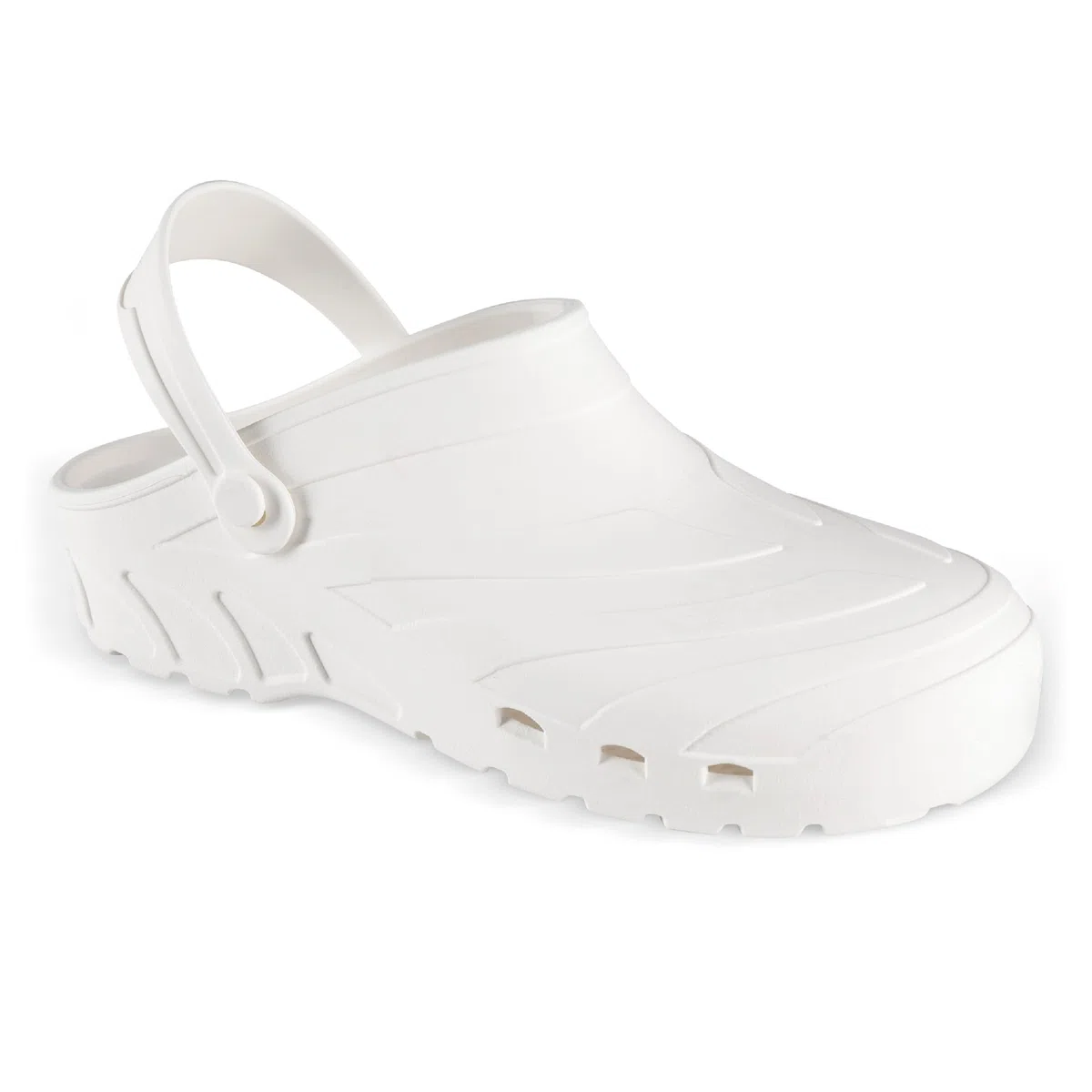 REPOSA Power - Zuecos Sanitarios Mujer y Hombre en Goma Cómodos, Ligeros y Antishock, Zapatos de Trabajo Sanitarios Anatómicos y Transpirables con Orificios Laterales - Zuecos Enfermera con Correa