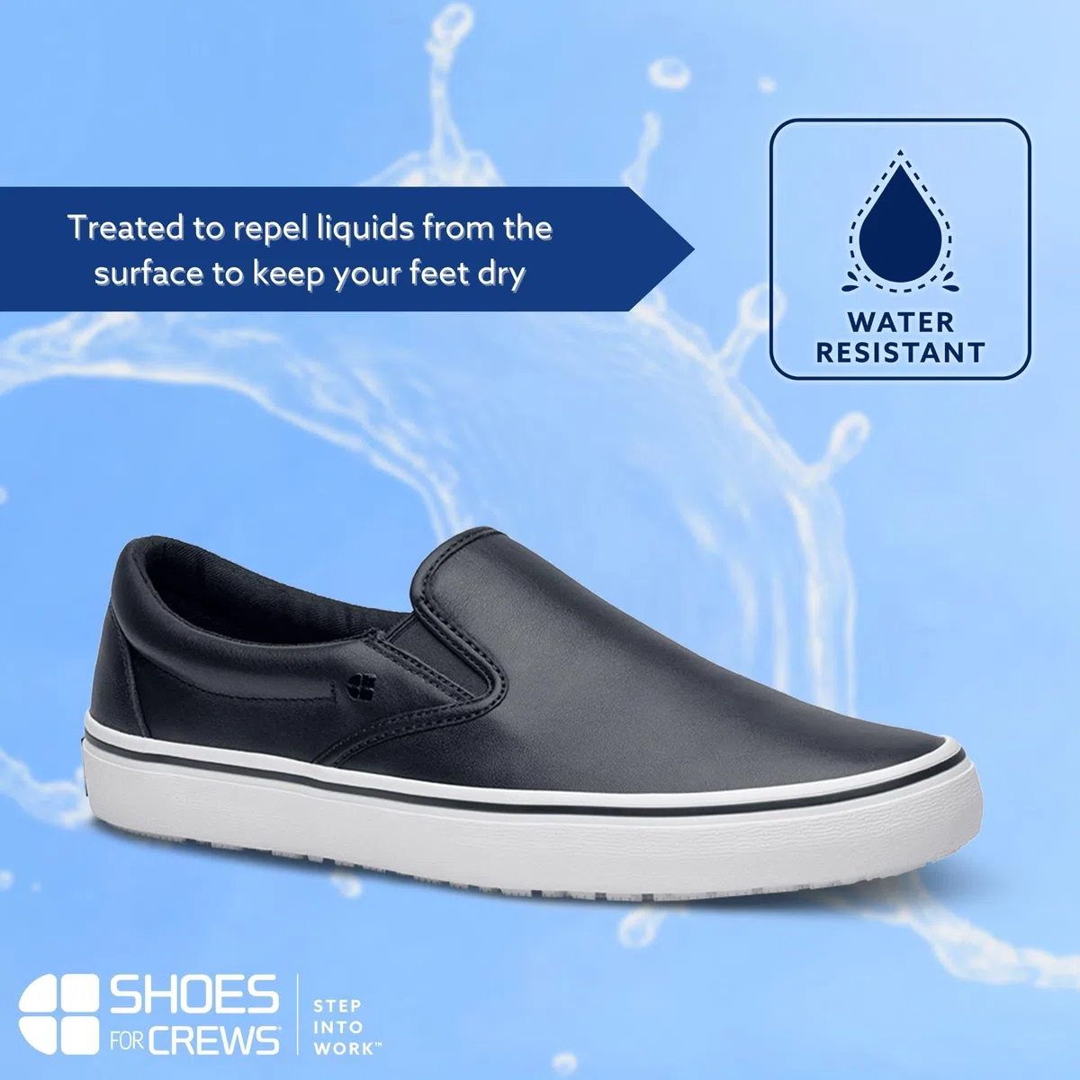 Shoes for Crews Merlin - Zapatos de trabajo antideslizantes unisex para hombre y mujer, Negro, 10.5 Women/9 Men