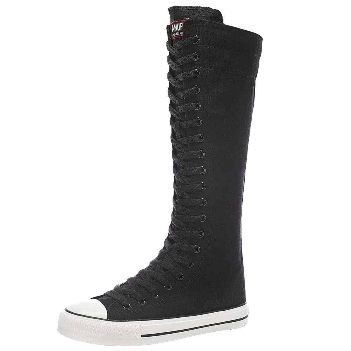 Mujer Moda Lona Botas de Baile Rodilla Alta Botas de Ciclismo Chicas Lujosa Zapatos Escolares