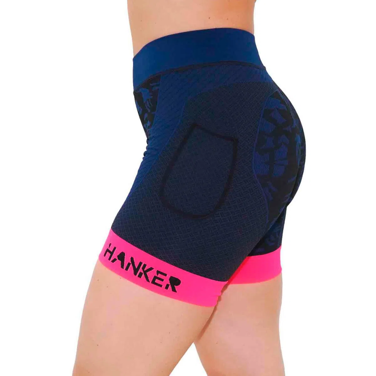 HANKER Malla Corta Mujer Compresiva para Deporte Tejido Sin Costuras Termoregulador y Cintura Tubular. Ideal Running, Trail y Fitness