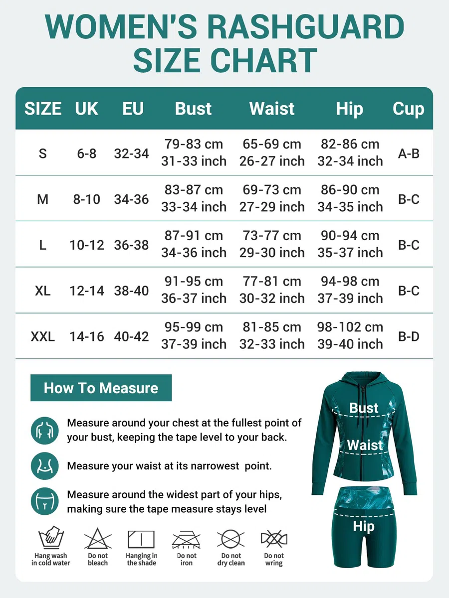 Owntop Camiseta de natación de manga larga para mujer, camiseta de natación con protección UV con brasier integrado, juego de 4 piezas para natación, surf y vacaciones en la playa