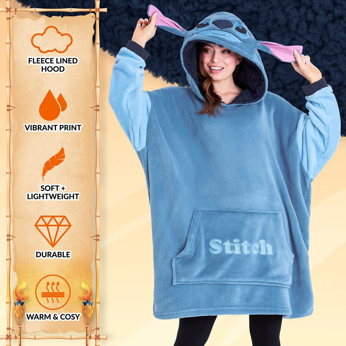 Disney Sudaderas Mujer, Stitch Batamanta de Forro Polar Mujer, Evil Queen Poncho Sudadera Manta Oversize con Capucha