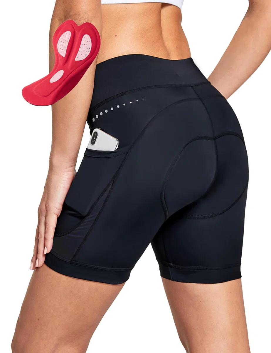 BALEAF Culotte de ciclismo para mujer, acolchado 4D, con asiento acolchado UPF50+