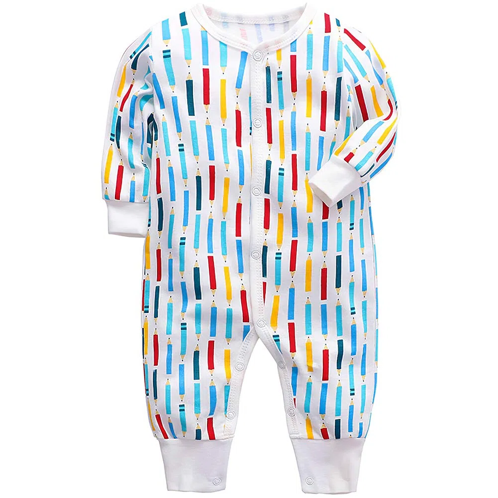 amropi Bebé Recién Nacido Niños Mono Peleles Pijama Mameluco de Manga Larga Pack de 3 por 0-24 Meses